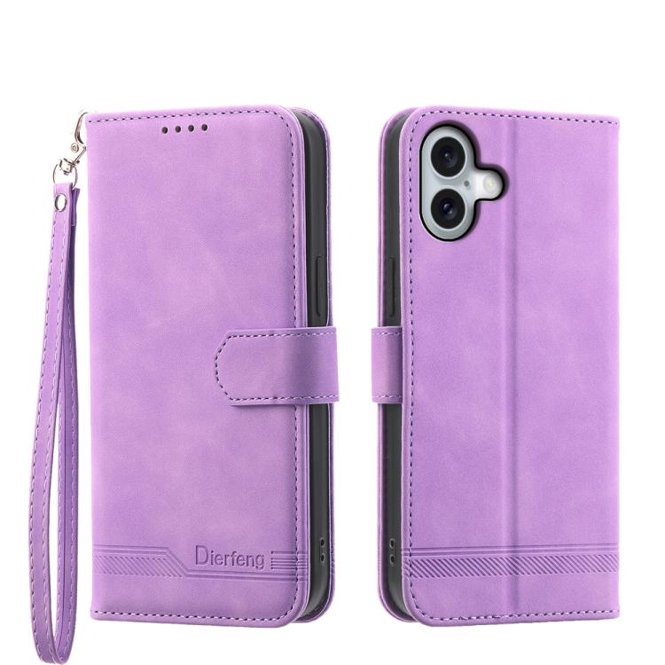 Dierfeng Dream Line TPU Hybrid PU Leather Phone Case, For iPhone 17 Pro Max, For iPhone 17 Pro, For iPhone 17, For iPhone Air