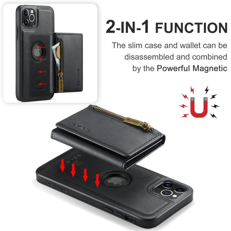 DG.MING M5 Series Zip RFID Multi Card Detachable Leather Phone Case, For iPhone 11 Pro Max