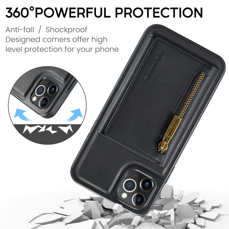 DG.MING M5 Series Zip RFID Multi Card Detachable Leather Phone Case, For iPhone 11 Pro Max