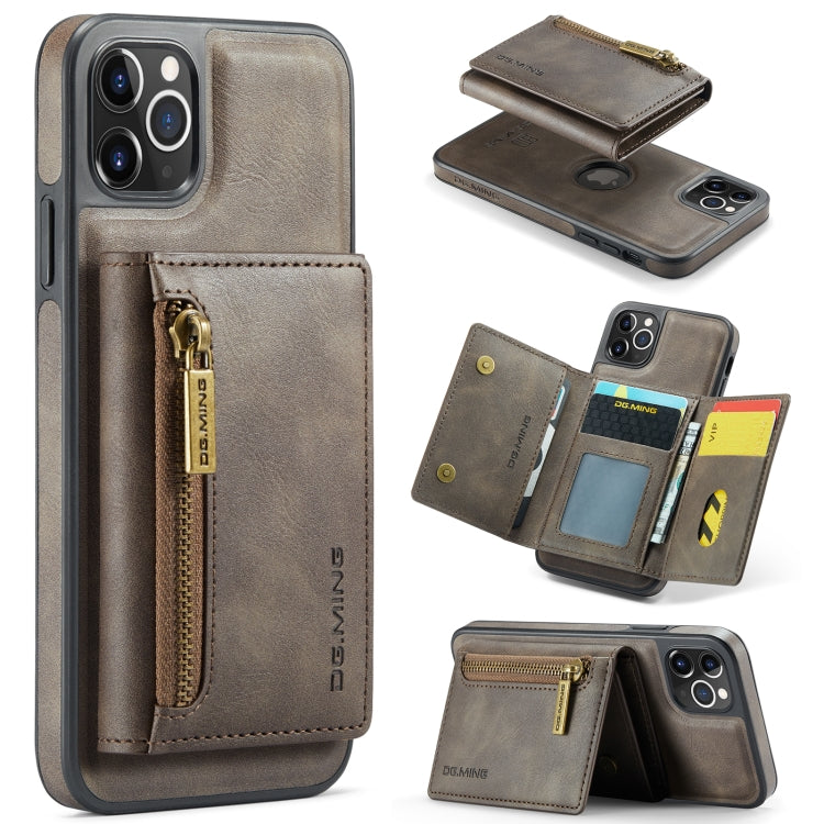 DG.MING M5 Series Zip RFID Multi Card Detachable Leather Phone Case, For iPhone 11 Pro Max
