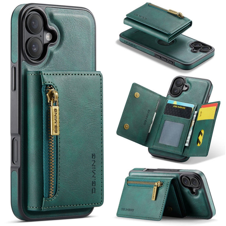 DG.MING M5 Series Zip RFID Multi Card Detachable Leather Phone Case, For iPhone 16, For iPhone 14 Pro Max, For iPhone 15 Pro Max, For iPhone 15 Pro