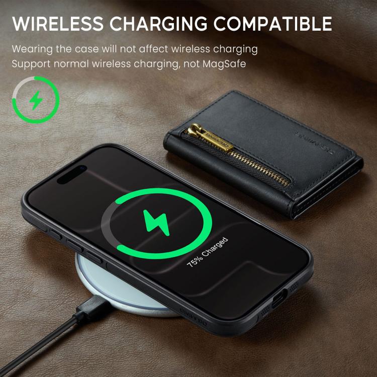 DG.MING M5 Series Zip RFID Multi Card Detachable Leather Phone Case