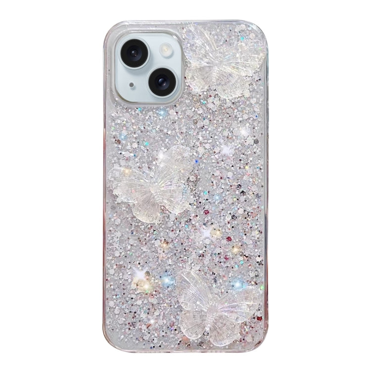 Starry Sequin Crystal Butterflies Epoxy TPU Phone Case, For iPhone 14 Pro, For iPhone 14 Pro Max, For iPhone 13 Pro Max, For iPhone 13 Pro, For iPhone 13, For iPhone 13 mini