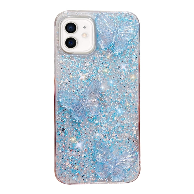 Starry Sequin Crystal Butterflies Epoxy TPU Phone Case, For iPhone 12, For iPhone 12 Pro Max, For iPhone 12 Pro, For iPhone 12 mini, For iPhone 11 Pro Max, For iPhone 11