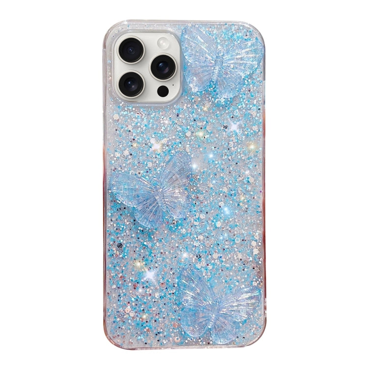Starry Sequin Crystal Butterflies Epoxy TPU Phone Case, For iPhone 11 Pro