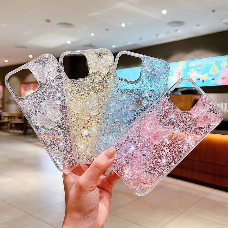 Starry Sequin Crystal Butterflies Epoxy TPU Phone Case, For iPhone 11 Pro