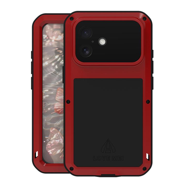 LOVE MEI Metal Shockproof Life Waterproof Dustproof Phone Case, For iPhone 16 Pro Max, For iPhone 16 Pro, For iPhone 16, For iPhone 15 Pro Max
