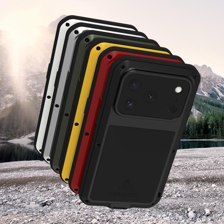 LOVE MEI Metal Shockproof Life Waterproof Dustproof Phone Case, For iPhone 16 Pro Max, For iPhone 16 Pro, For iPhone 16, For iPhone 15 Pro Max