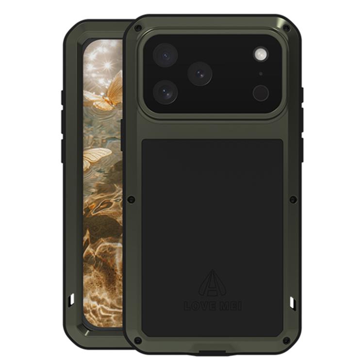 LOVE MEI Metal Shockproof Life Waterproof Dustproof Phone Case, For iPhone 16 Pro Max, For iPhone 16 Pro, For iPhone 16, For iPhone 15 Pro Max