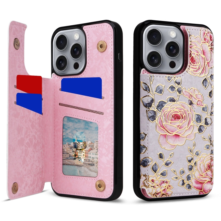 Printed Double Buckle RFID Anti-theft Phone Case, For iPhone 16e, For iPhone 16 Pro Max, For iPhone 16 Pro, For iPhone 16 Plus, For iPhone 16, For iPhone 15 Pro Max