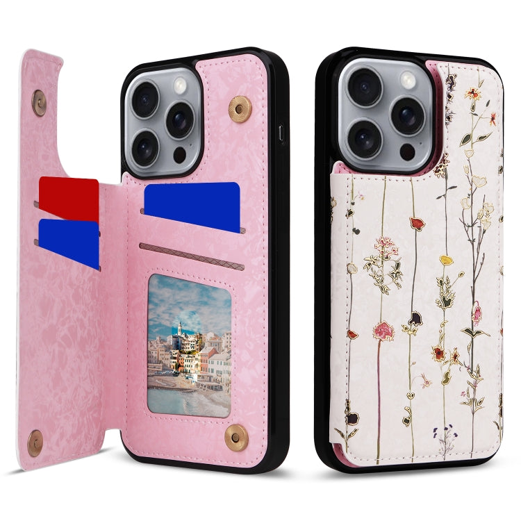 Printed Double Buckle RFID Anti-theft Phone Case, For iPhone 16e, For iPhone 16 Pro Max, For iPhone 16 Pro, For iPhone 16 Plus, For iPhone 16, For iPhone 15 Pro Max