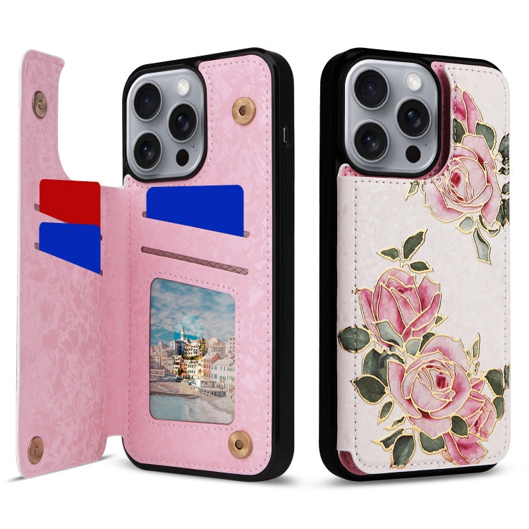 Printed Double Buckle RFID Anti-theft Phone Case, For iPhone 16e, For iPhone 16 Pro Max, For iPhone 16 Pro, For iPhone 16 Plus, For iPhone 16, For iPhone 15 Pro Max