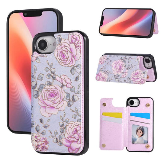 Printed Double Buckle RFID Anti-theft Phone Case, For iPhone 16e, For iPhone 16 Pro Max, For iPhone 16 Pro, For iPhone 16 Plus, For iPhone 16, For iPhone 15 Pro Max