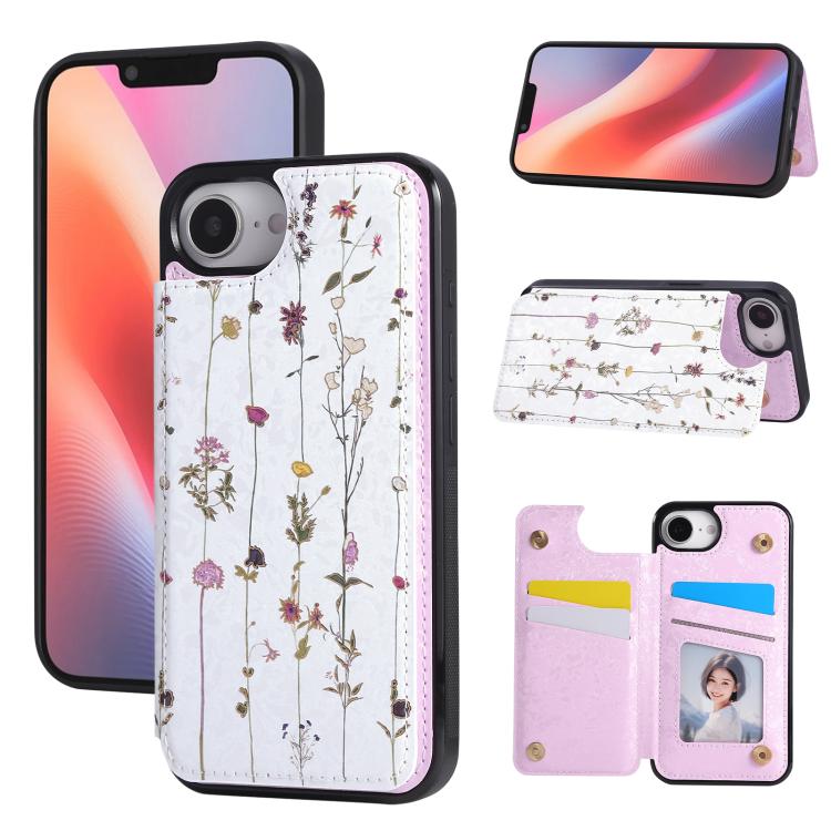 Printed Double Buckle RFID Anti-theft Phone Case, For iPhone 16e, For iPhone 16 Pro Max, For iPhone 16 Pro, For iPhone 16 Plus, For iPhone 16, For iPhone 15 Pro Max
