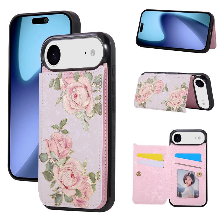 Printed Double Buckle RFID Anti-theft Phone Case, For iPhone 16e, For iPhone 16 Pro Max, For iPhone 16 Pro, For iPhone 16 Plus, For iPhone 16, For iPhone 15 Pro Max