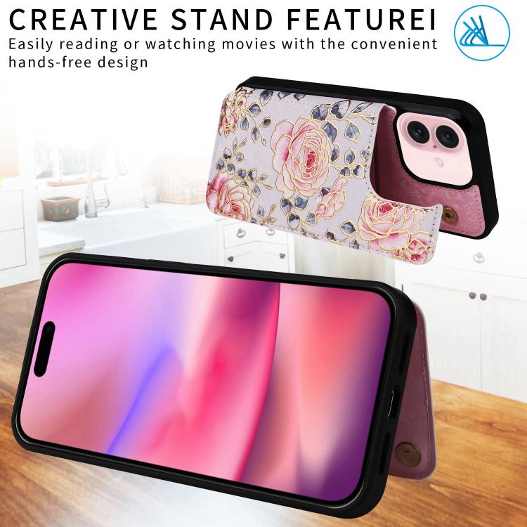 Printed Double Buckle RFID Anti-theft Phone Case, For iPhone 16e, For iPhone 16 Pro Max, For iPhone 16 Pro, For iPhone 16 Plus, For iPhone 16, For iPhone 15 Pro Max