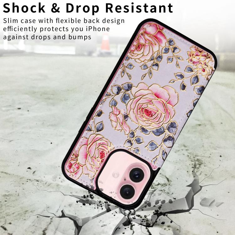 Printed Double Buckle RFID Anti-theft Phone Case, For iPhone 16e, For iPhone 16 Pro Max, For iPhone 16 Pro, For iPhone 16 Plus, For iPhone 16, For iPhone 15 Pro Max