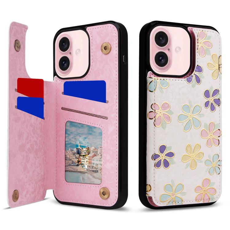 Printed Double Buckle RFID Anti-theft Phone Case, For iPhone 16e, For iPhone 16 Pro Max, For iPhone 16 Pro, For iPhone 16 Plus, For iPhone 16, For iPhone 15 Pro Max