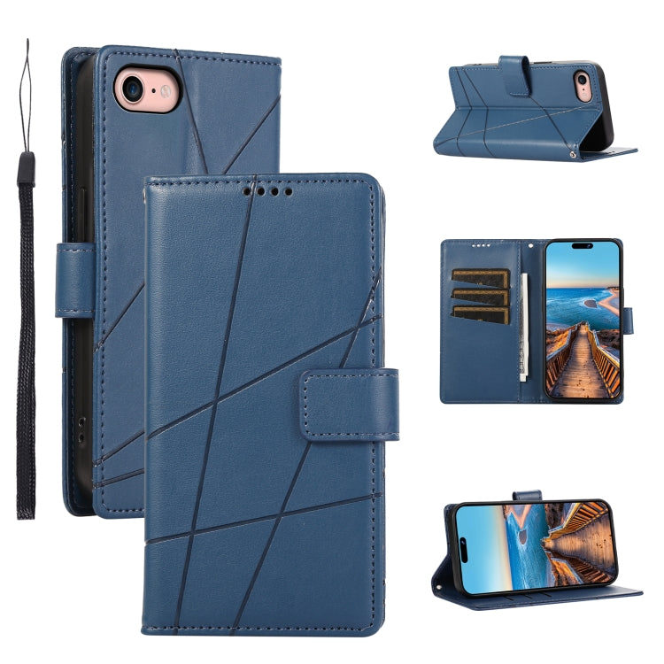 PU Genuine Leather Texture Embossed Line Phone Case, For iPhone 14 Pro Max, For iPhone SE 2022 / SE 2020, For iPhone 13 Pro Max, For iPhone 13 Pro