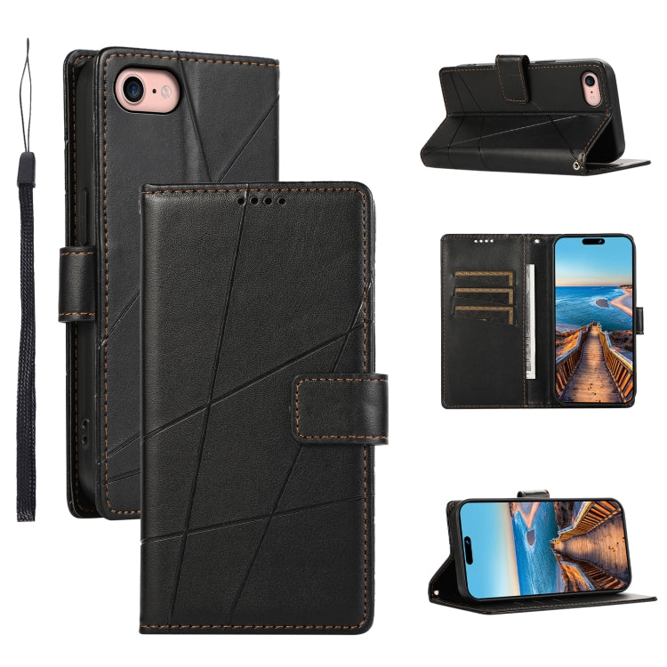 PU Genuine Leather Texture Embossed Line Phone Case, For iPhone 14 Pro Max, For iPhone SE 2022 / SE 2020, For iPhone 13 Pro Max, For iPhone 13 Pro