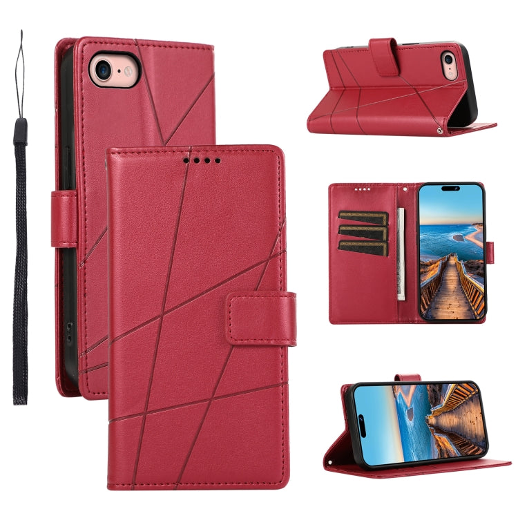 PU Genuine Leather Texture Embossed Line Phone Case, For iPhone 14 Pro Max, For iPhone SE 2022 / SE 2020, For iPhone 13 Pro Max, For iPhone 13 Pro