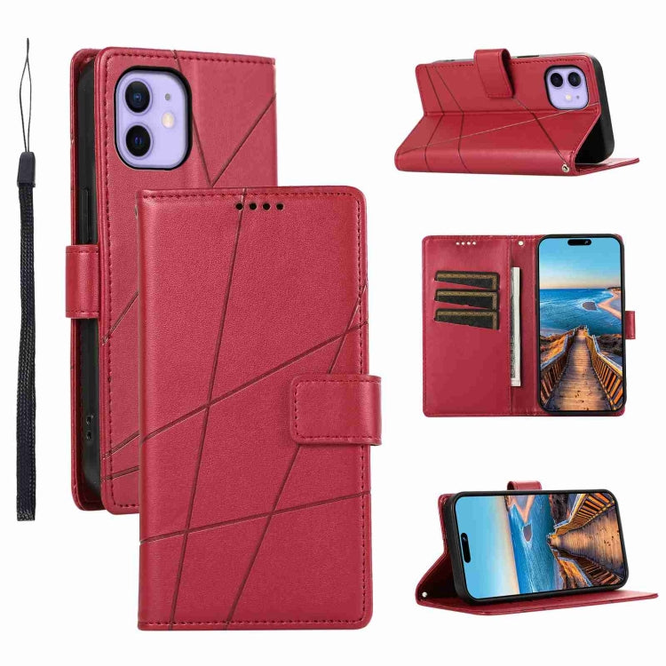 PU Genuine Leather Texture Embossed Line Phone Case, For iPhone 13, For iPhone 13 mini, For iPhone 12, For iPhone 12 Pro Max