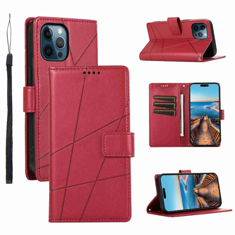 PU Genuine Leather Texture Embossed Line Phone Case, For iPhone 13, For iPhone 13 mini, For iPhone 12, For iPhone 12 Pro Max