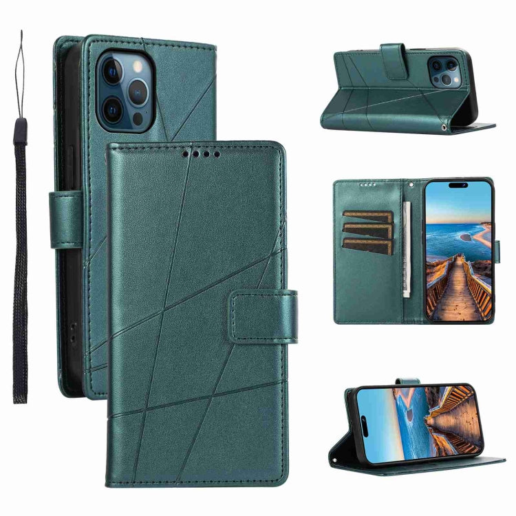 PU Genuine Leather Texture Embossed Line Phone Case, For iPhone 13, For iPhone 13 mini, For iPhone 12, For iPhone 12 Pro Max