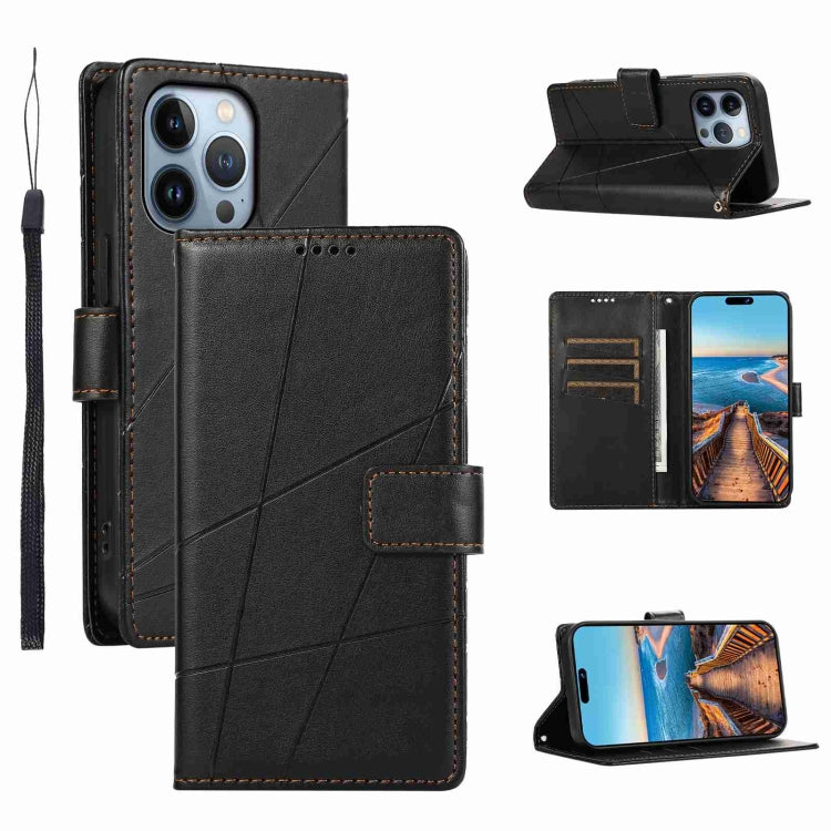 PU Genuine Leather Texture Embossed Line Phone Case, For iPhone 14 Pro Max, For iPhone SE 2022 / SE 2020, For iPhone 13 Pro Max, For iPhone 13 Pro