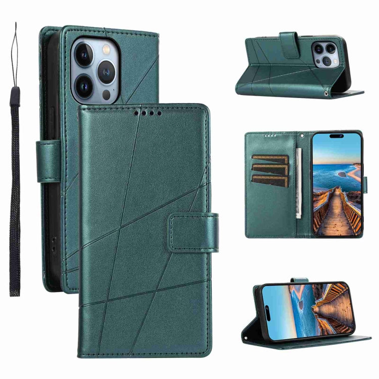 PU Genuine Leather Texture Embossed Line Phone Case, For iPhone 14 Pro Max, For iPhone SE 2022 / SE 2020, For iPhone 13 Pro Max, For iPhone 13 Pro