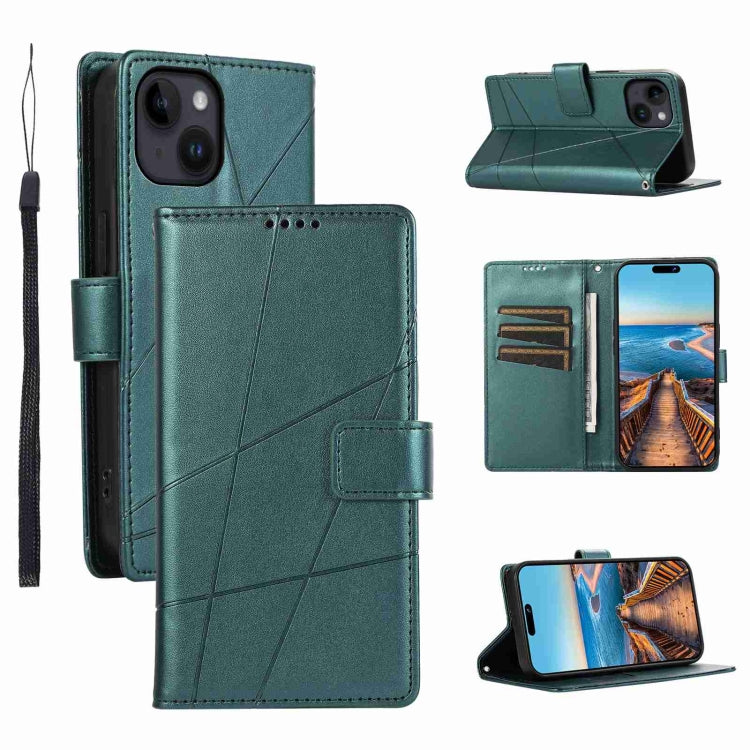 PU Genuine Leather Texture Embossed Line Phone Case, For iPhone 15, For iPhone 14 Plus, For iPhone 14, For iPhone 14 Pro