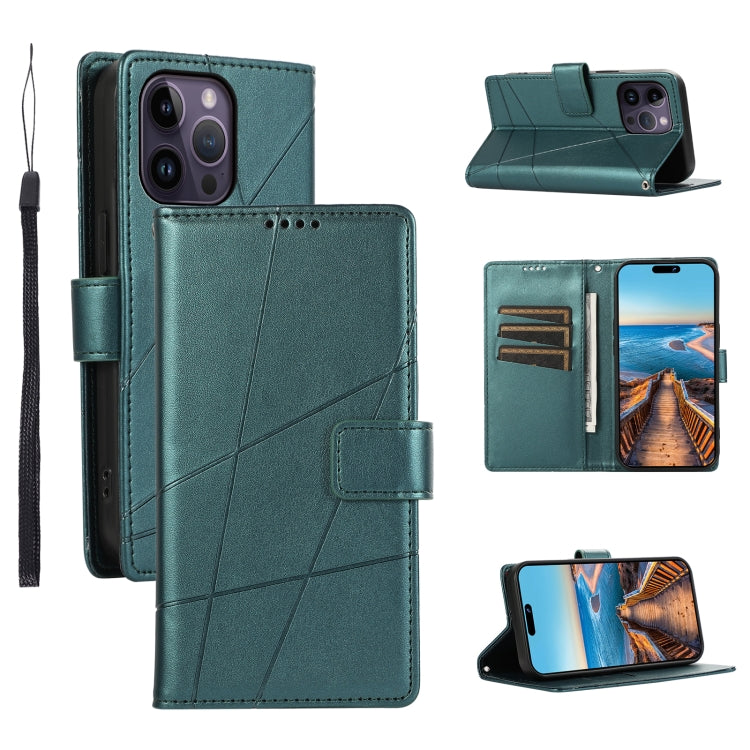 PU Genuine Leather Texture Embossed Line Phone Case, For iPhone 14 Pro Max, For iPhone SE 2022 / SE 2020, For iPhone 13 Pro Max, For iPhone 13 Pro
