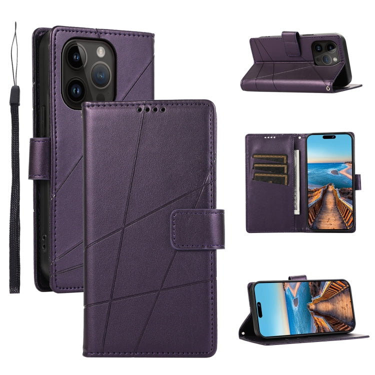 PU Genuine Leather Texture Embossed Line Phone Case, For iPhone 14 Pro Max, For iPhone SE 2022 / SE 2020, For iPhone 13 Pro Max, For iPhone 13 Pro