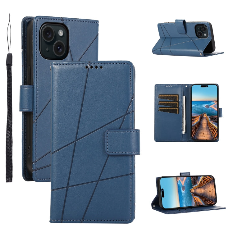 PU Genuine Leather Texture Embossed Line Phone Case, For iPhone 15, For iPhone 14 Plus, For iPhone 14, For iPhone 14 Pro