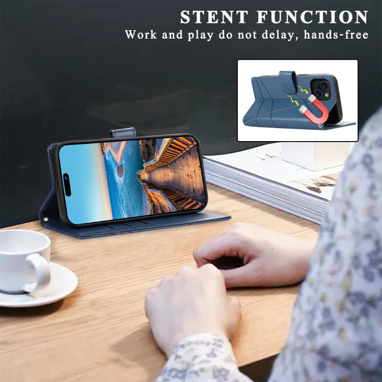 PU Genuine Leather Texture Embossed Line Phone Case, For iPhone 15, For iPhone 14 Plus, For iPhone 14, For iPhone 14 Pro