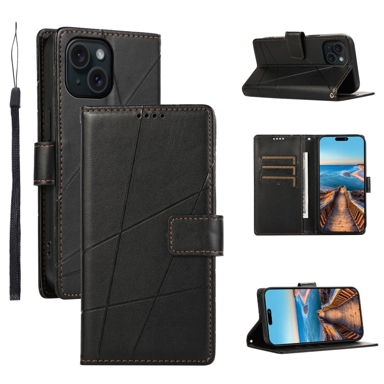 PU Genuine Leather Texture Embossed Line Phone Case, For iPhone 15, For iPhone 14 Plus, For iPhone 14, For iPhone 14 Pro