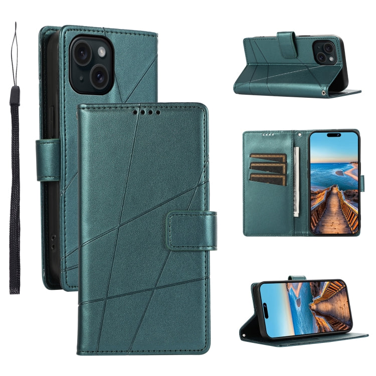 PU Genuine Leather Texture Embossed Line Phone Case, For iPhone 15, For iPhone 14 Plus, For iPhone 14, For iPhone 14 Pro