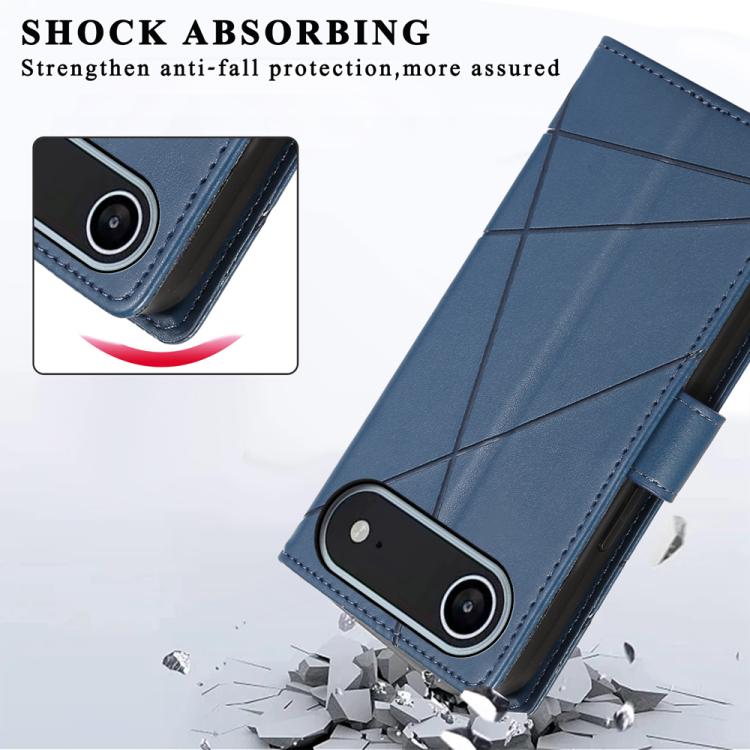 PU Genuine Leather Texture Embossed Line Phone Case, For iPhone Air, For iPhone 16 Pro Max, For iPhone 16 Pro, For iPhone 16 Plus