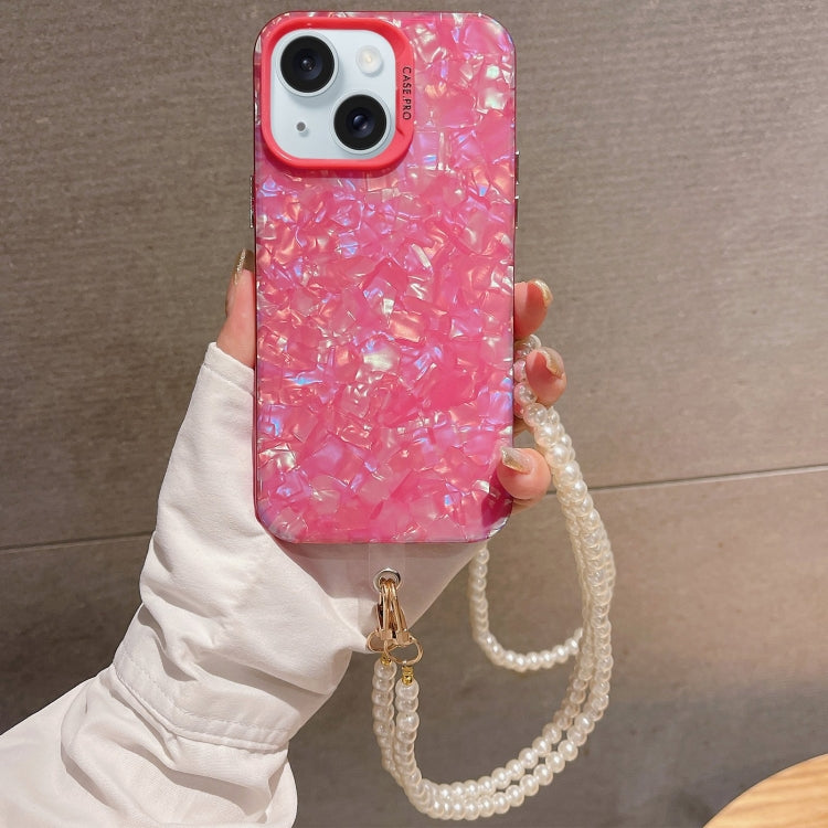 Shell Texture Crossbody Pearl Chain TPU Hybrid Acrylic Phone Case, For iPhone 15 Pro Max, For iPhone 15 Pro, For iPhone 15 Plus, For iPhone 15, For iPhone 14 Plus, For iPhone 14, For iPhone 14 Pro, For iPhone 14 Pro Max