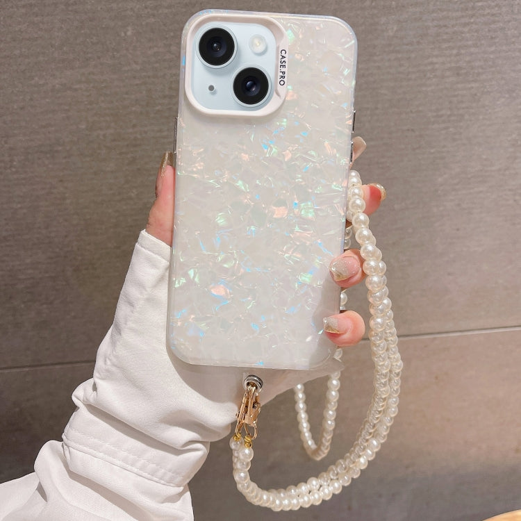 Shell Texture Crossbody Pearl Chain TPU Hybrid Acrylic Phone Case, For iPhone 15 Pro Max, For iPhone 15 Pro, For iPhone 15 Plus, For iPhone 15, For iPhone 14 Plus, For iPhone 14, For iPhone 14 Pro, For iPhone 14 Pro Max