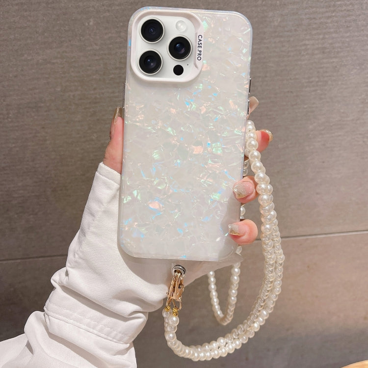 Shell Texture Crossbody Pearl Chain TPU Hybrid Acrylic Phone Case, For iPhone 15 Pro Max, For iPhone 15 Pro, For iPhone 15 Plus, For iPhone 15, For iPhone 14 Plus, For iPhone 14, For iPhone 14 Pro, For iPhone 14 Pro Max