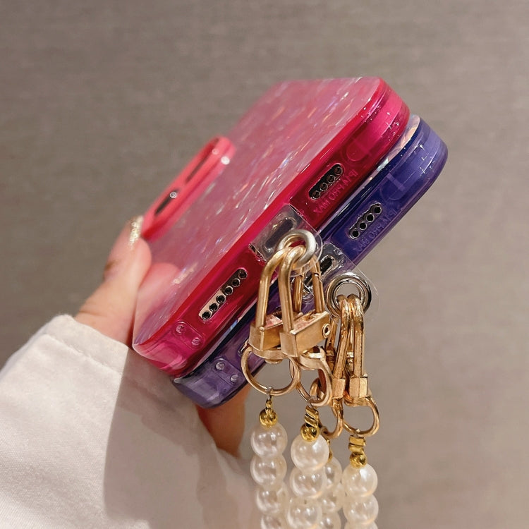 Shell Texture Crossbody Pearl Chain TPU Hybrid Acrylic Phone Case, For iPhone 15 Pro Max, For iPhone 15 Pro, For iPhone 15 Plus, For iPhone 15, For iPhone 14 Plus, For iPhone 14, For iPhone 14 Pro, For iPhone 14 Pro Max