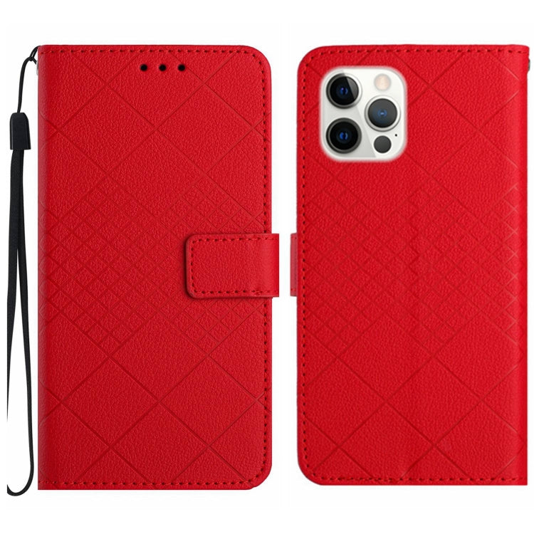 Rhombic Grid Texture Leather Phone Case, For iPhone 16, For iPhone 15 Pro Max, For iPhone 15 Pro, For iPhone 15 Plus