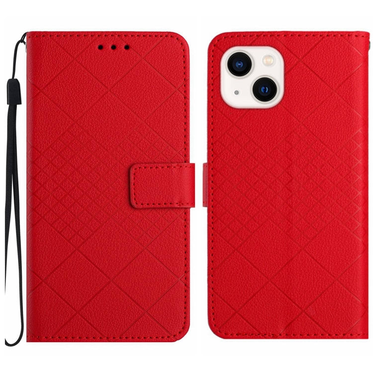 Rhombic Grid Texture Leather Phone Case, For iPhone 15, For iPhone 14 Plus, For iPhone 14, For iPhone 14 Pro