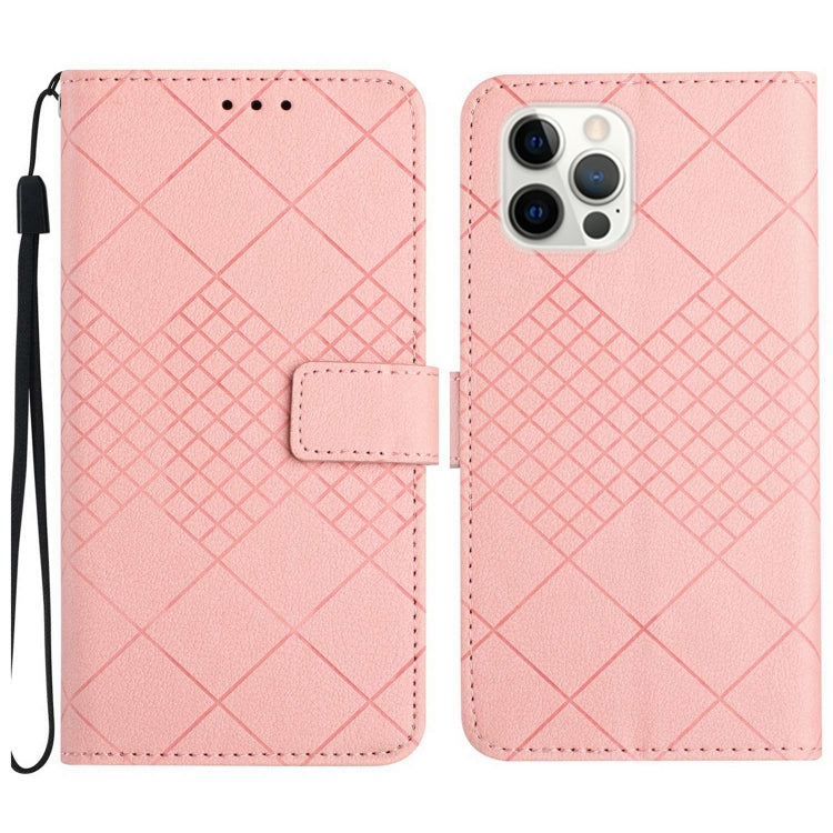Rhombic Grid Texture Leather Phone Case, For iPhone 15, For iPhone 14 Plus, For iPhone 14, For iPhone 14 Pro