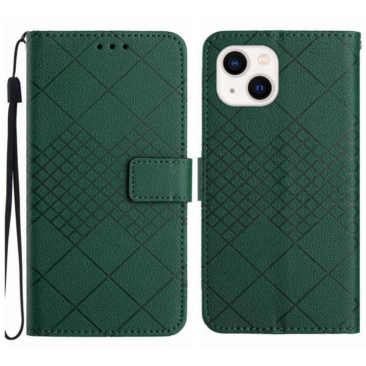 Rhombic Grid Texture Leather Phone Case, For iPhone 14 Pro Max, For iPhone 13 Pro Max, For iPhone 13 Pro, For iPhone 13