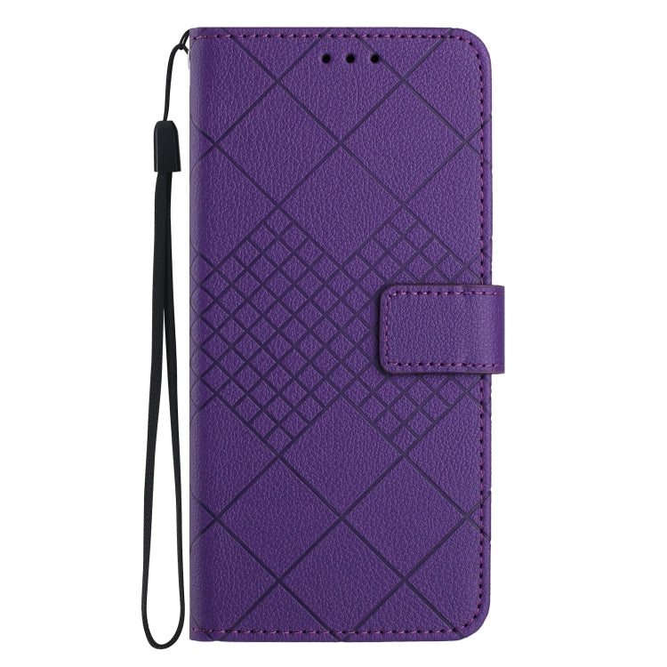 Rhombic Grid Texture Leather Phone Case, For iPhone 11 Pro