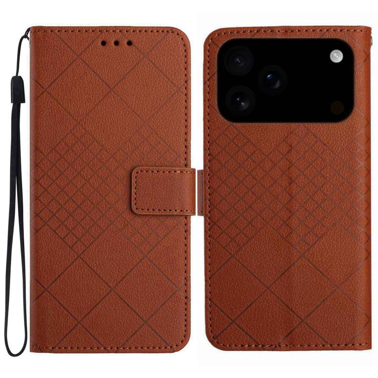 Rhombic Grid Texture Leather Phone Case, For iPhone 17 Pro Max, For iPhone 17 Pro, For iPhone 17, For iPhone Air