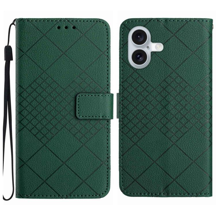Rhombic Grid Texture Leather Phone Case, For iPhone 17 Pro Max, For iPhone 17 Pro, For iPhone 17, For iPhone Air