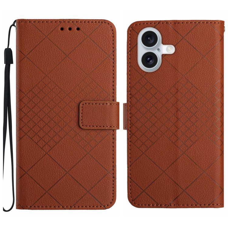Rhombic Grid Texture Leather Phone Case, For iPhone 17 Pro Max, For iPhone 17 Pro, For iPhone 17, For iPhone Air